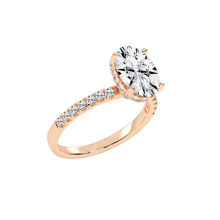 Sideluxe  oval cut side stone lab diamond ring
