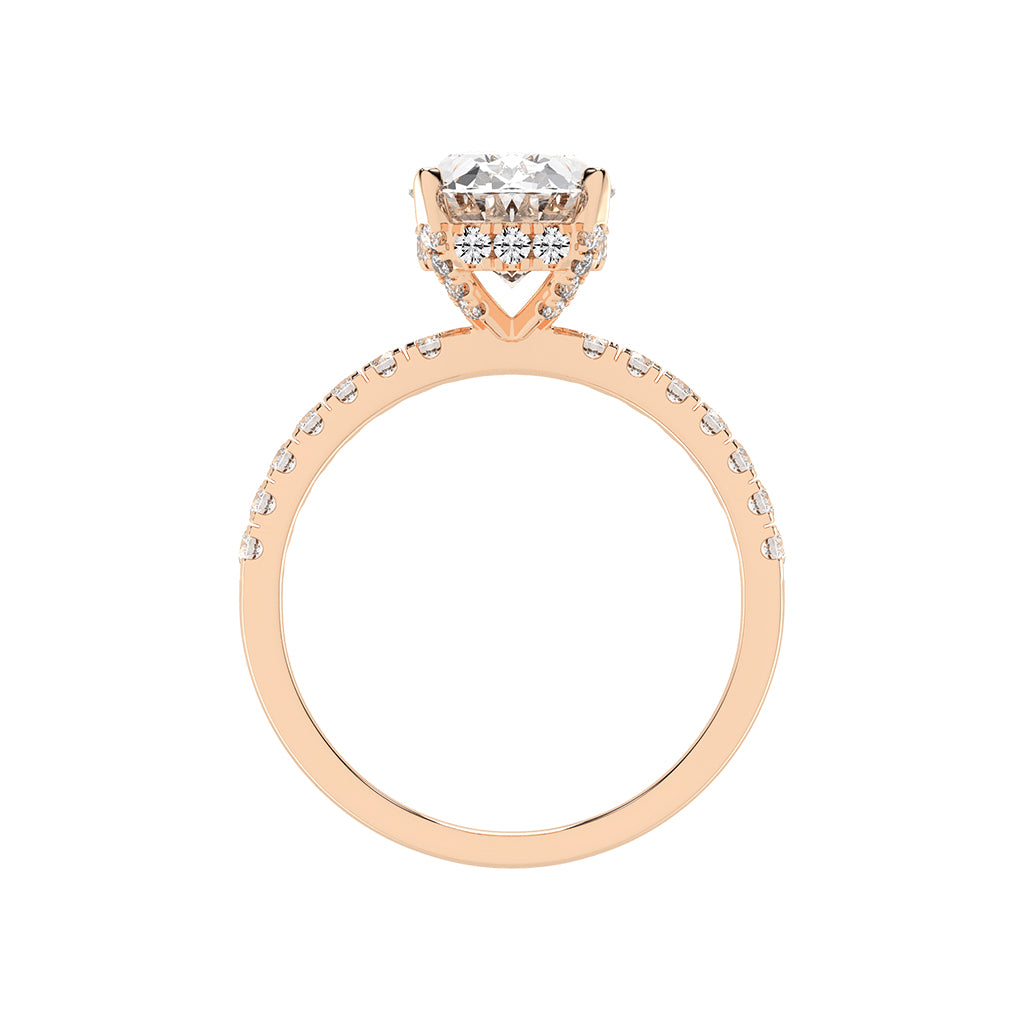Sideluxe  oval cut side stone lab diamond ring