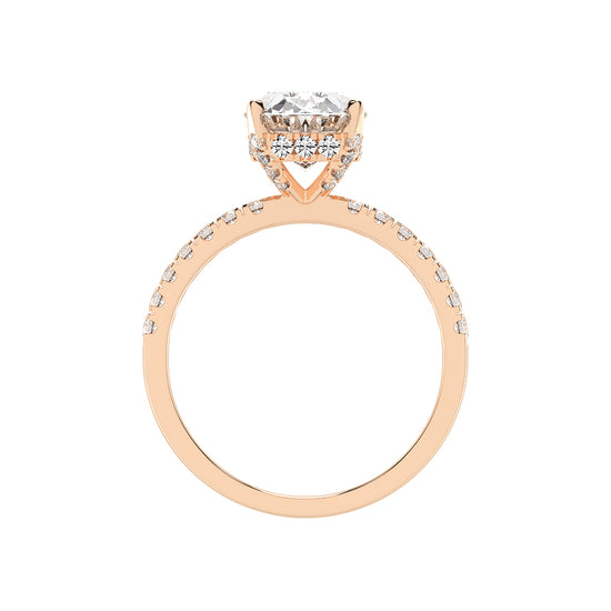 Sideluxe  oval cut side stone lab diamond ring