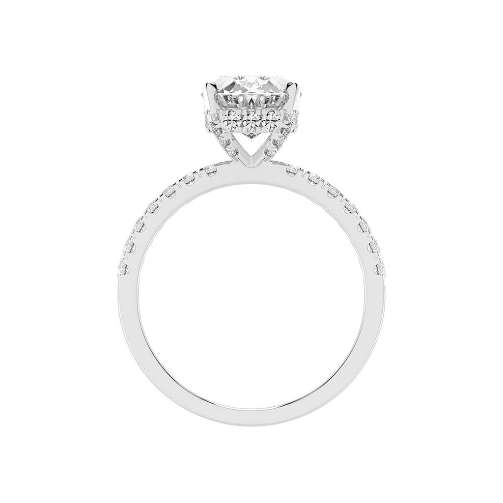 Sideluxe  oval cut side stone lab diamond ring