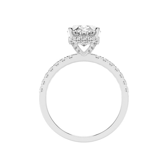 Sideluxe  oval cut side stone lab diamond ring
