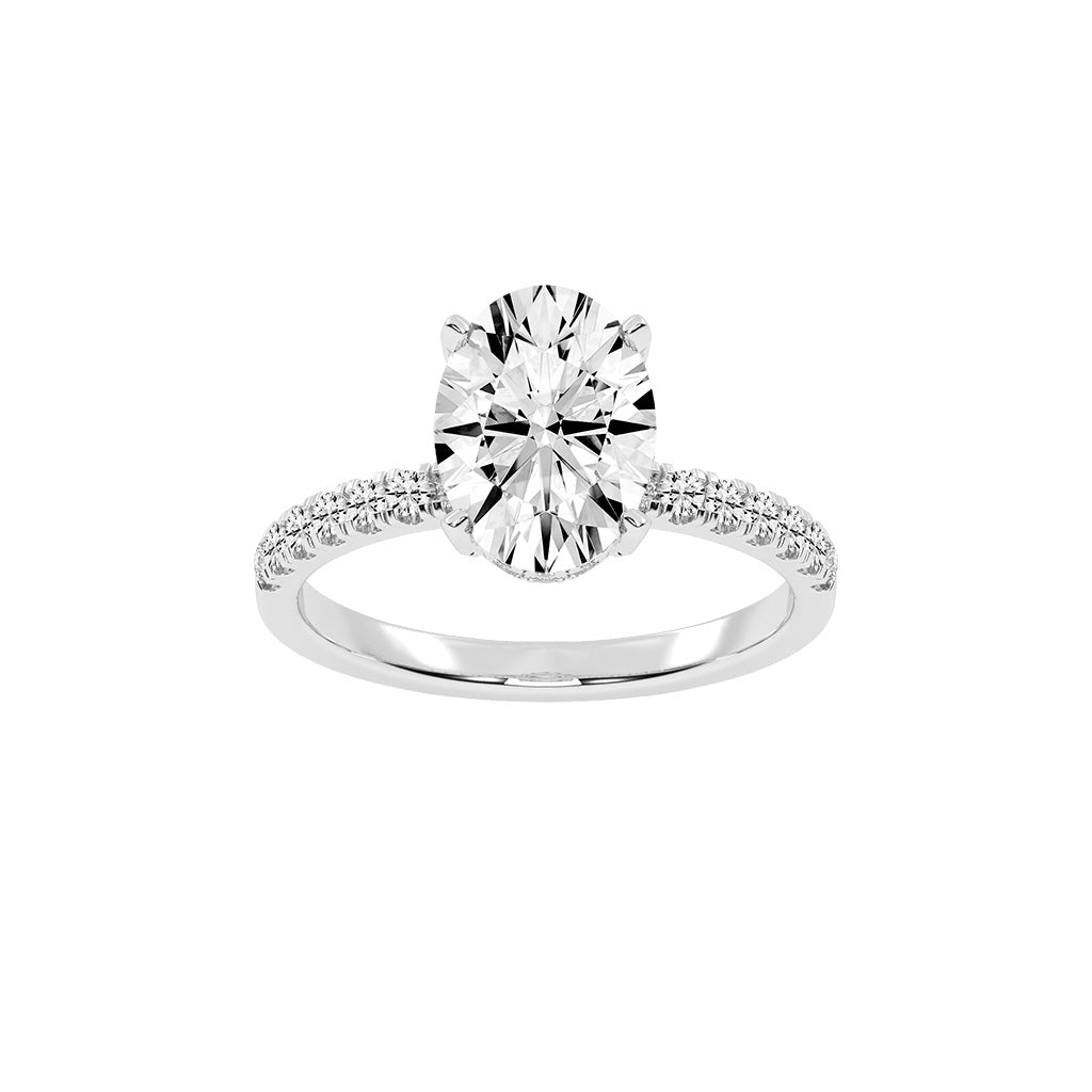 Sideluxe  oval cut side stone lab diamond ring
