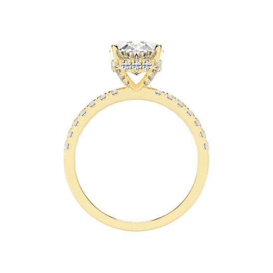 Sideluxe  oval cut side stone lab diamond ring