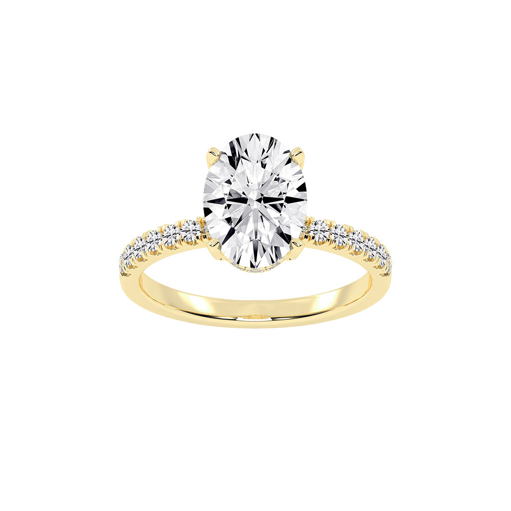 Sideluxe  oval cut side stone lab diamond ring