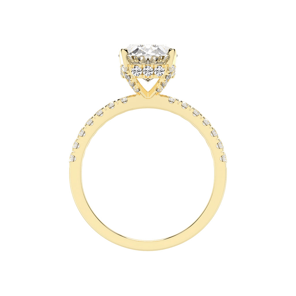 Sideluxe  oval cut side stone lab diamond ring