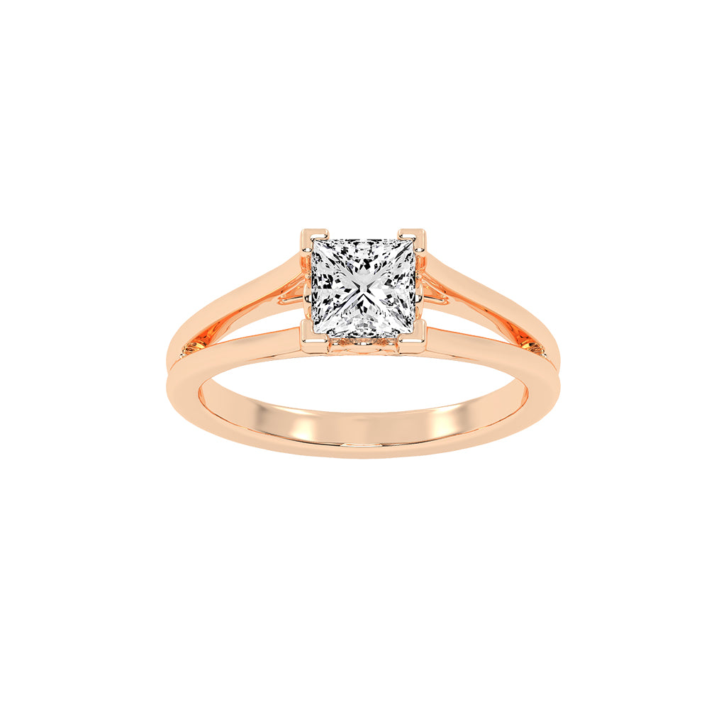 Soladria Split shank princess cut lab diamond ring