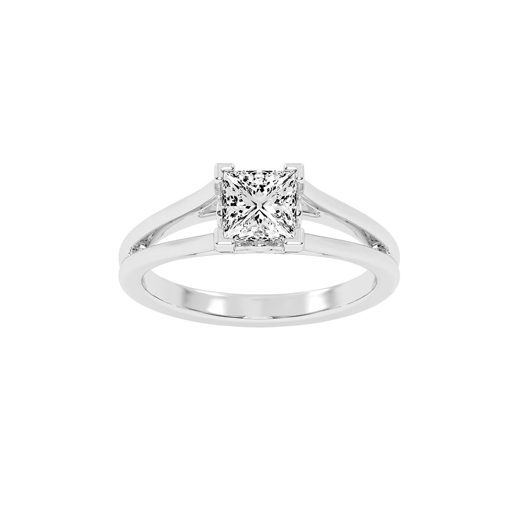 Soladria Split shank princess cut lab diamond ring
