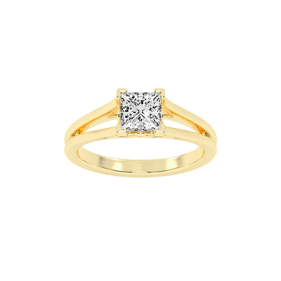 Soladria Split shank princess cut lab diamond ring