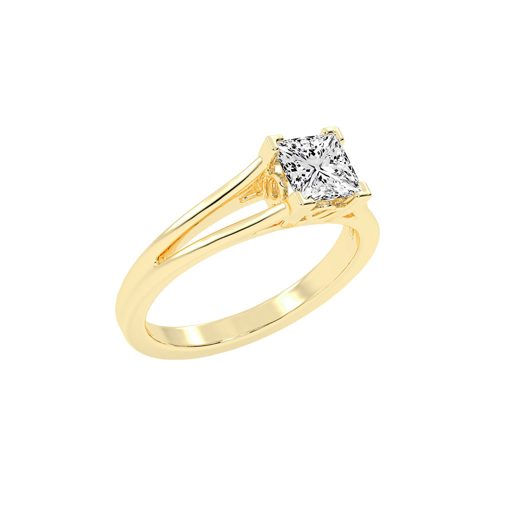 Soladria Split shank princess cut lab diamond ring