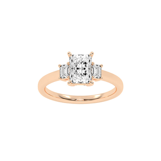Trionella  Petite claw radiant cut lab diamond ring