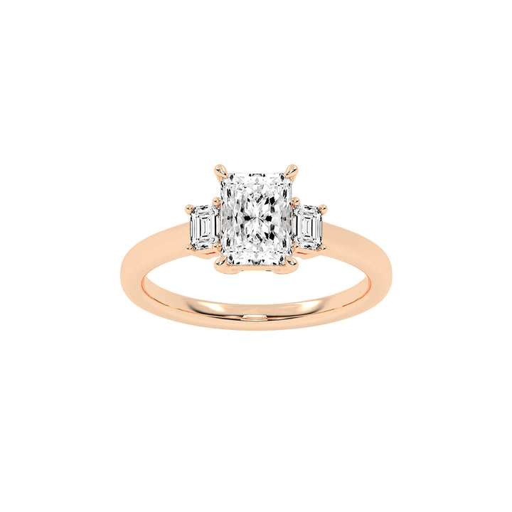 Trionella  Petite claw radiant cut lab diamond ring