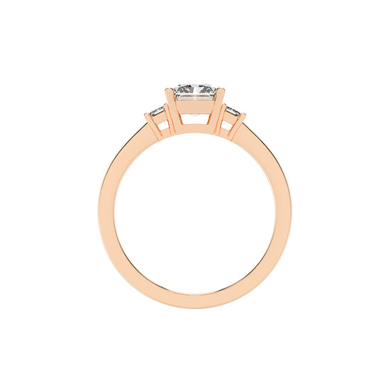 Trionella  Petite claw radiant cut lab diamond ring