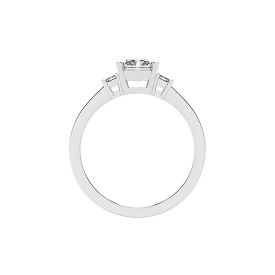 Trionella  Petite claw radiant cut lab diamond ring