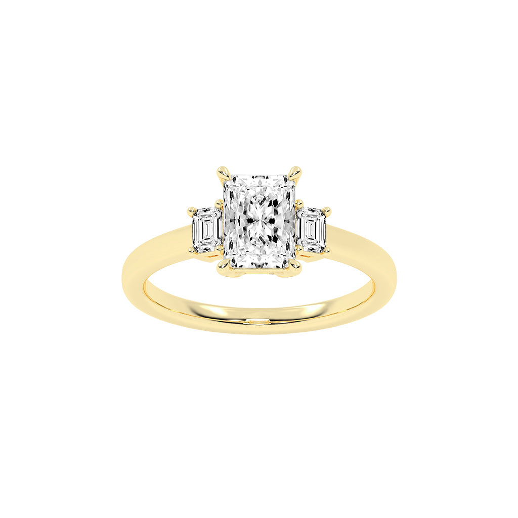 Trionella  Petite claw radiant cut lab diamond ring