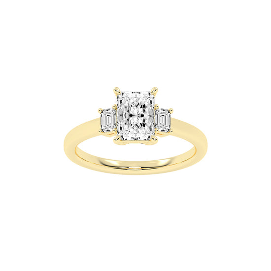 Trionella  Petite claw radiant cut lab diamond ring
