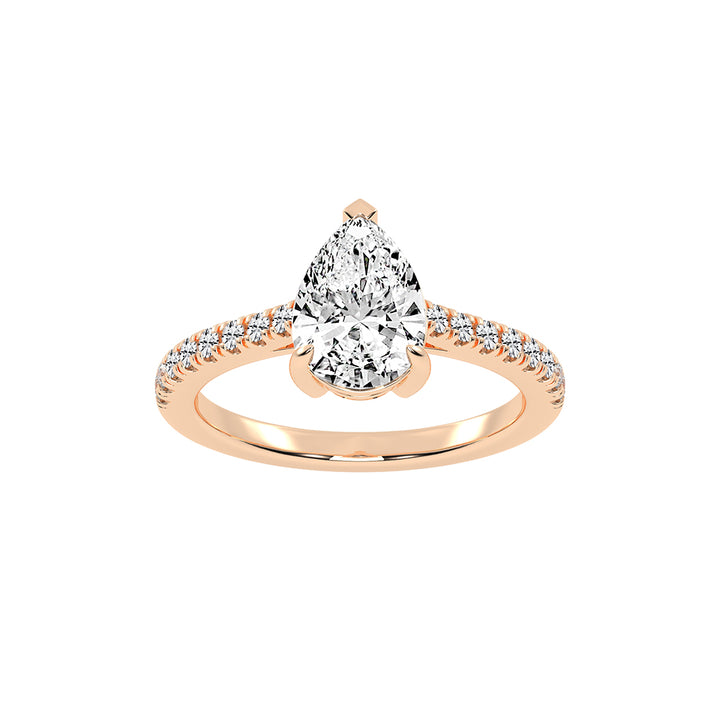 Glissea  Pear cut side stone lab diamond ring