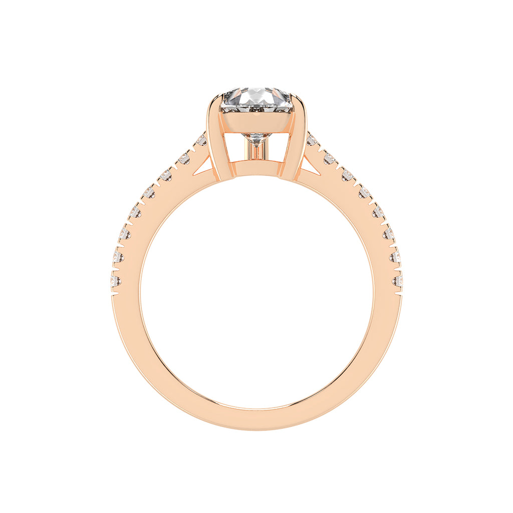 Glissea  Pear cut side stone lab diamond ring