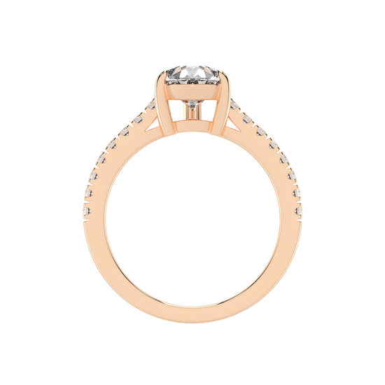 Glissea  Pear cut side stone lab diamond ring