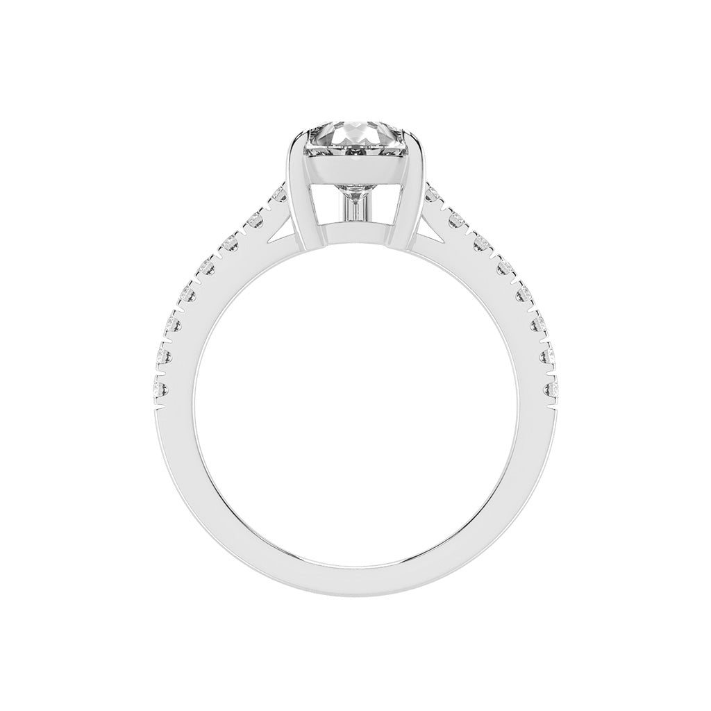Glissea  Pear cut side stone lab diamond ring