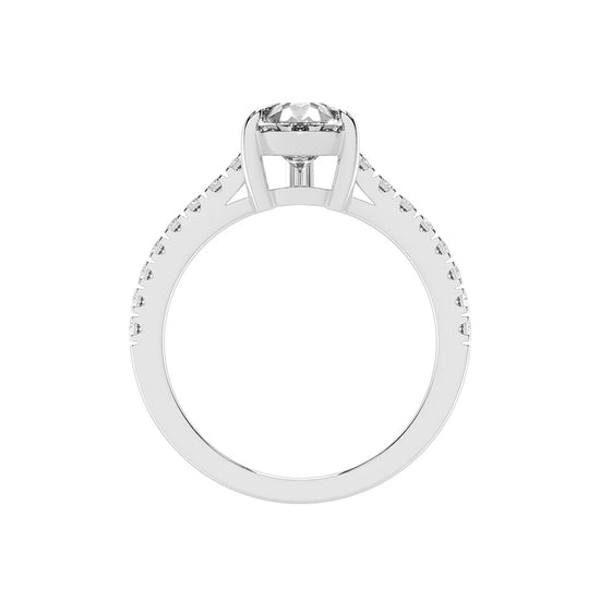 Glissea  Pear cut side stone lab diamond ring