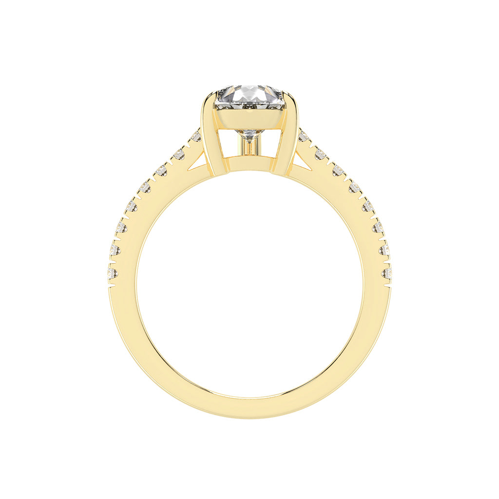 Glissea  Pear cut side stone lab diamond ring