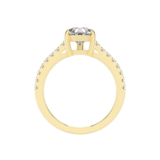 Glissea  Pear cut side stone lab diamond ring