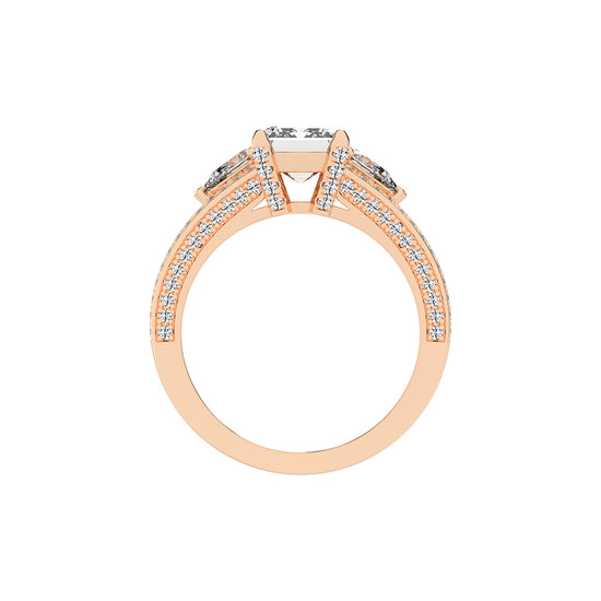 Amorian Split shank emerald cut classic lab diamond ring