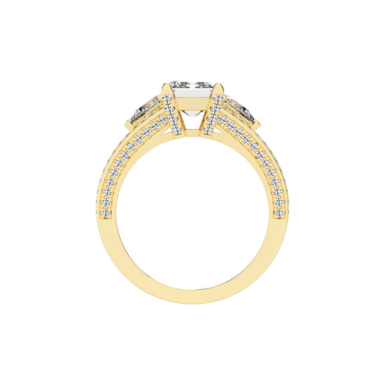 Amorian Split shank emerald cut classic lab diamond ring