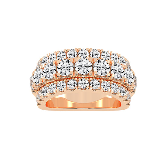 Glimora pave 3 Row style eternity lab diamond ring