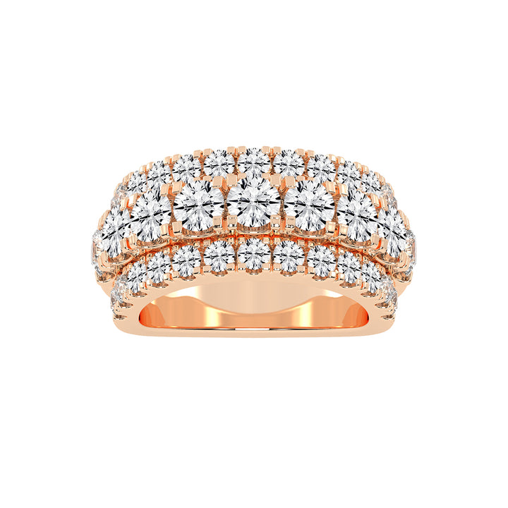 Glimora pave 3 Row style eternity lab diamond ring