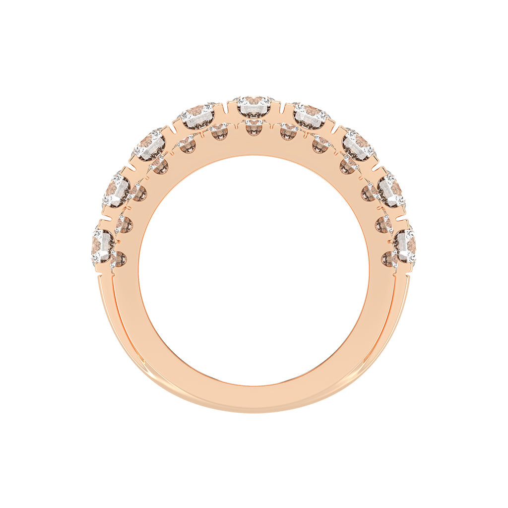Glimora pave 3 Row style eternity lab diamond ring