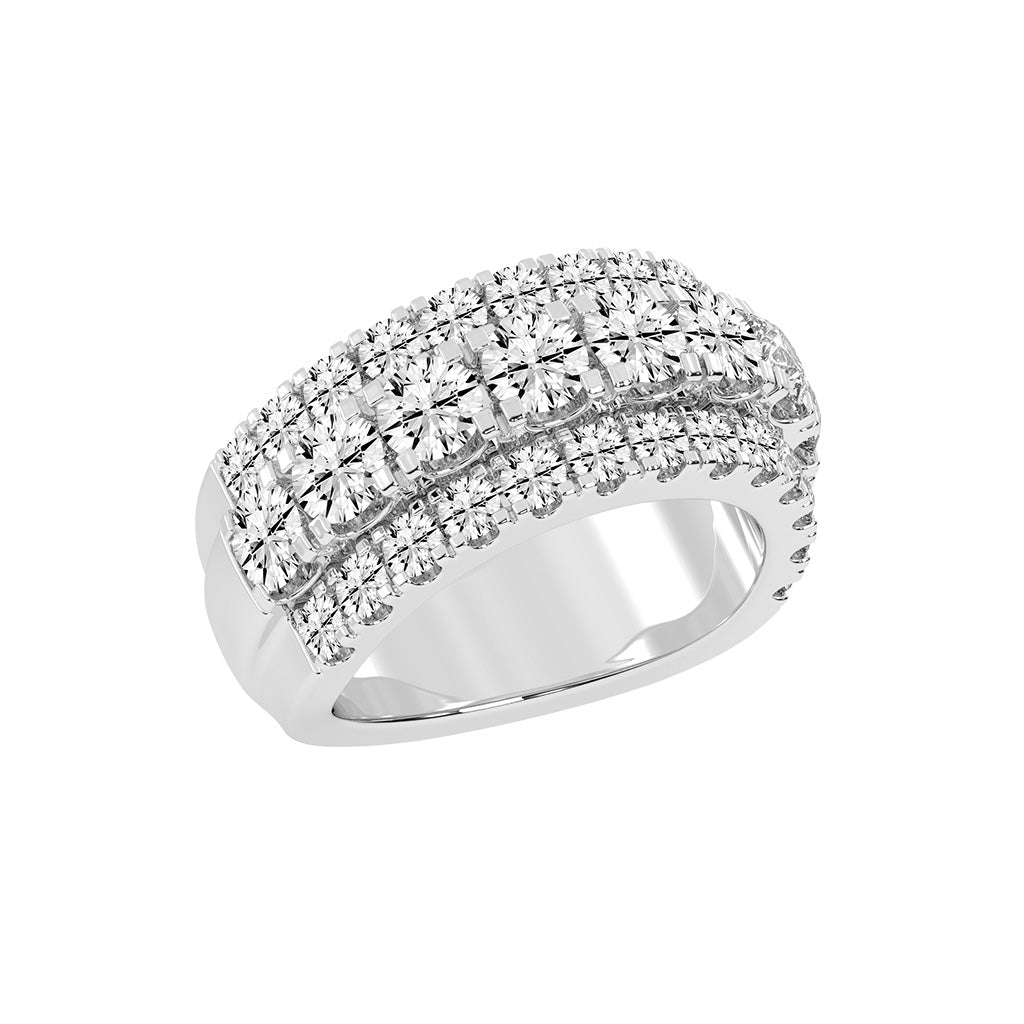 Glimora pave 3 Row style eternity lab diamond ring