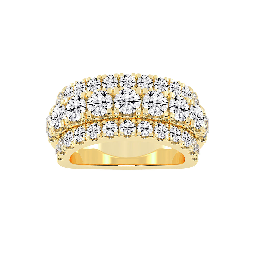 Glimora pave 3 Row style eternity lab diamond ring