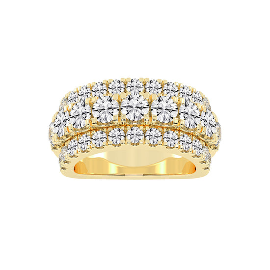 Glimora pave 3 Row style eternity lab diamond ring