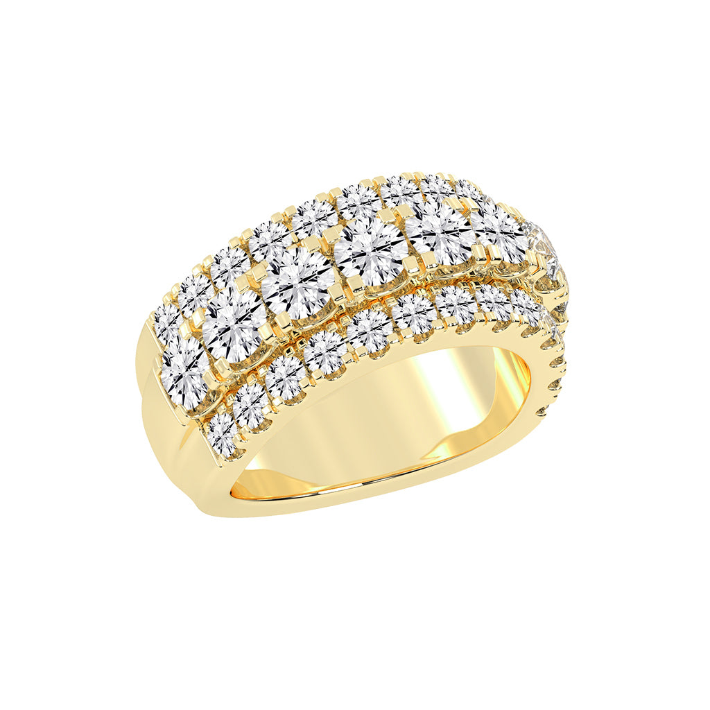 Glimora pave 3 Row style eternity lab diamond ring