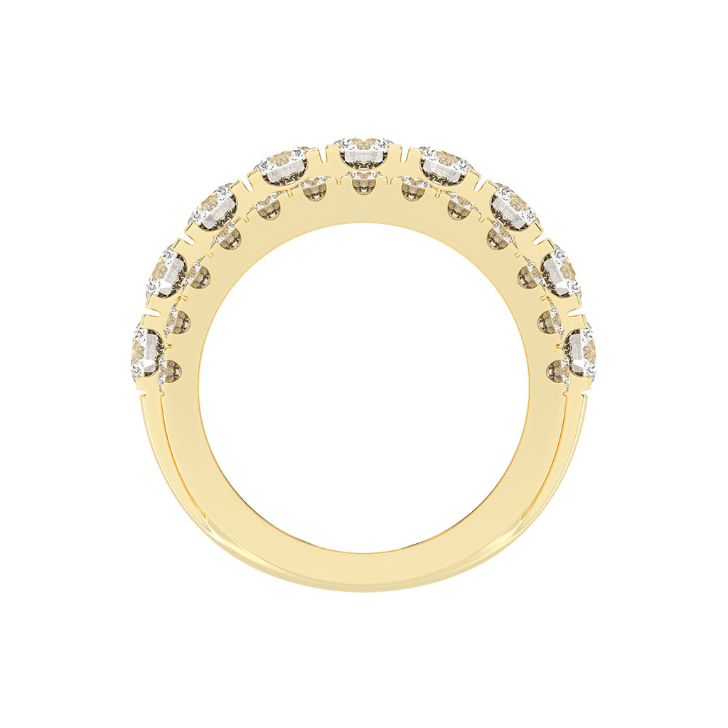 Glimora pave 3 Row style eternity lab diamond ring