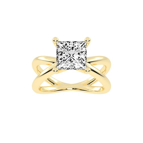 Intertwined Radiance Princess Cut Solitaire Ring