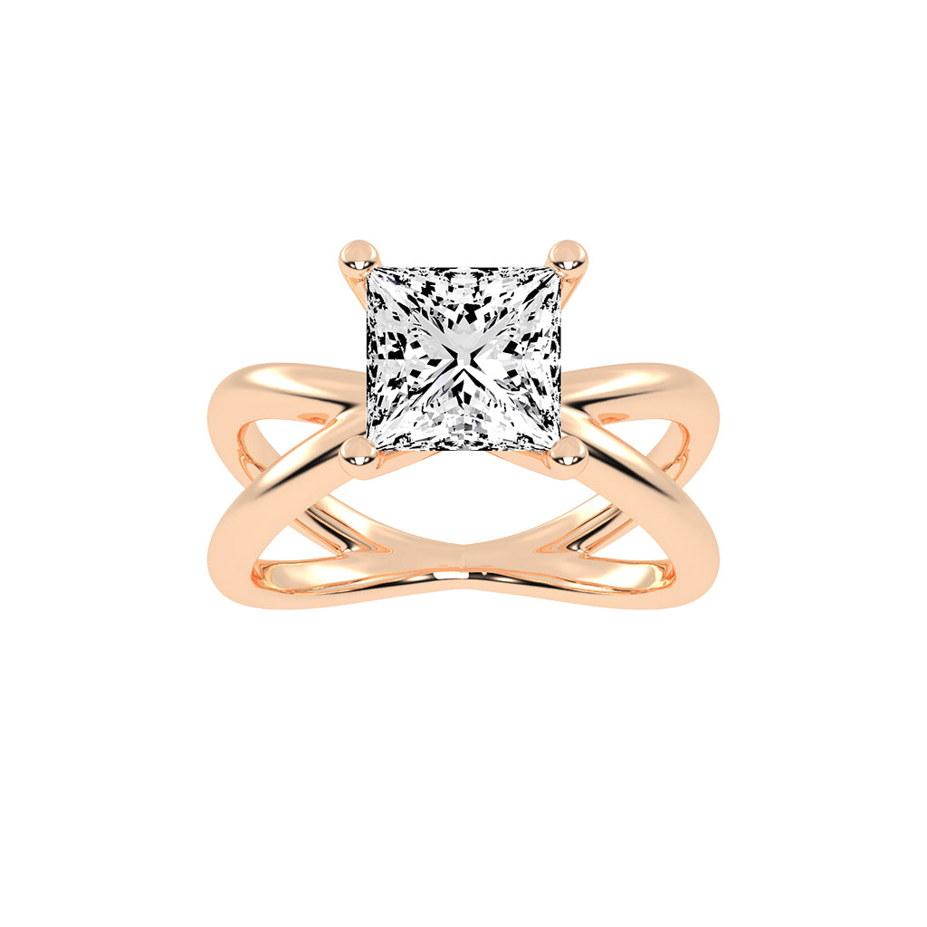 Intertwined Radiance Princess Cut Solitaire Ring