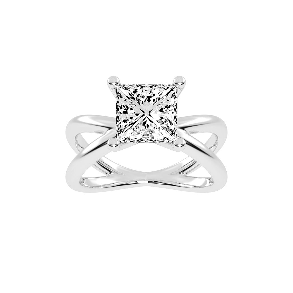 Intertwined Radiance Princess Cut Solitaire Ring