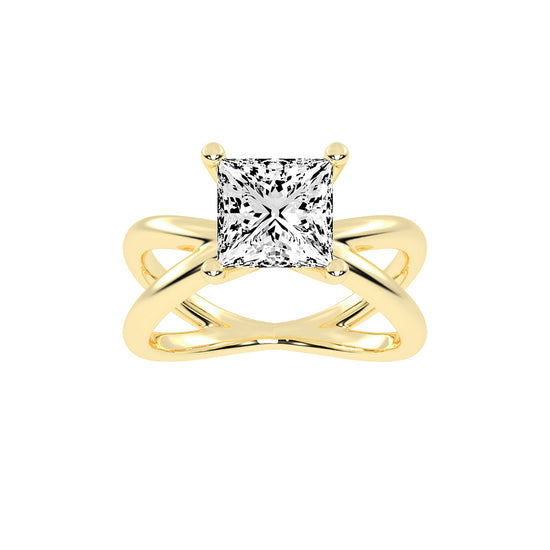 Intertwined Radiance Princess Cut Solitaire Ring
