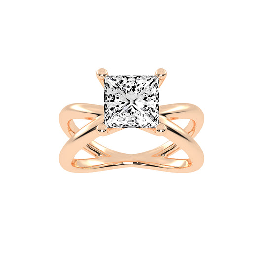 Intertwined Radiance Princess Cut Solitaire Ring