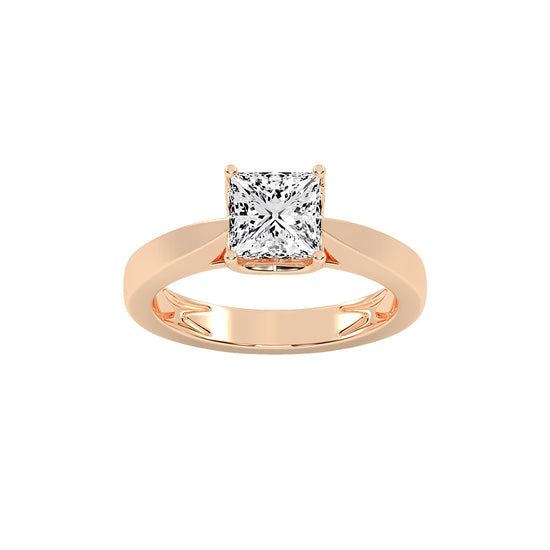Soloneva Princess cut solitaire lab diamond ring
