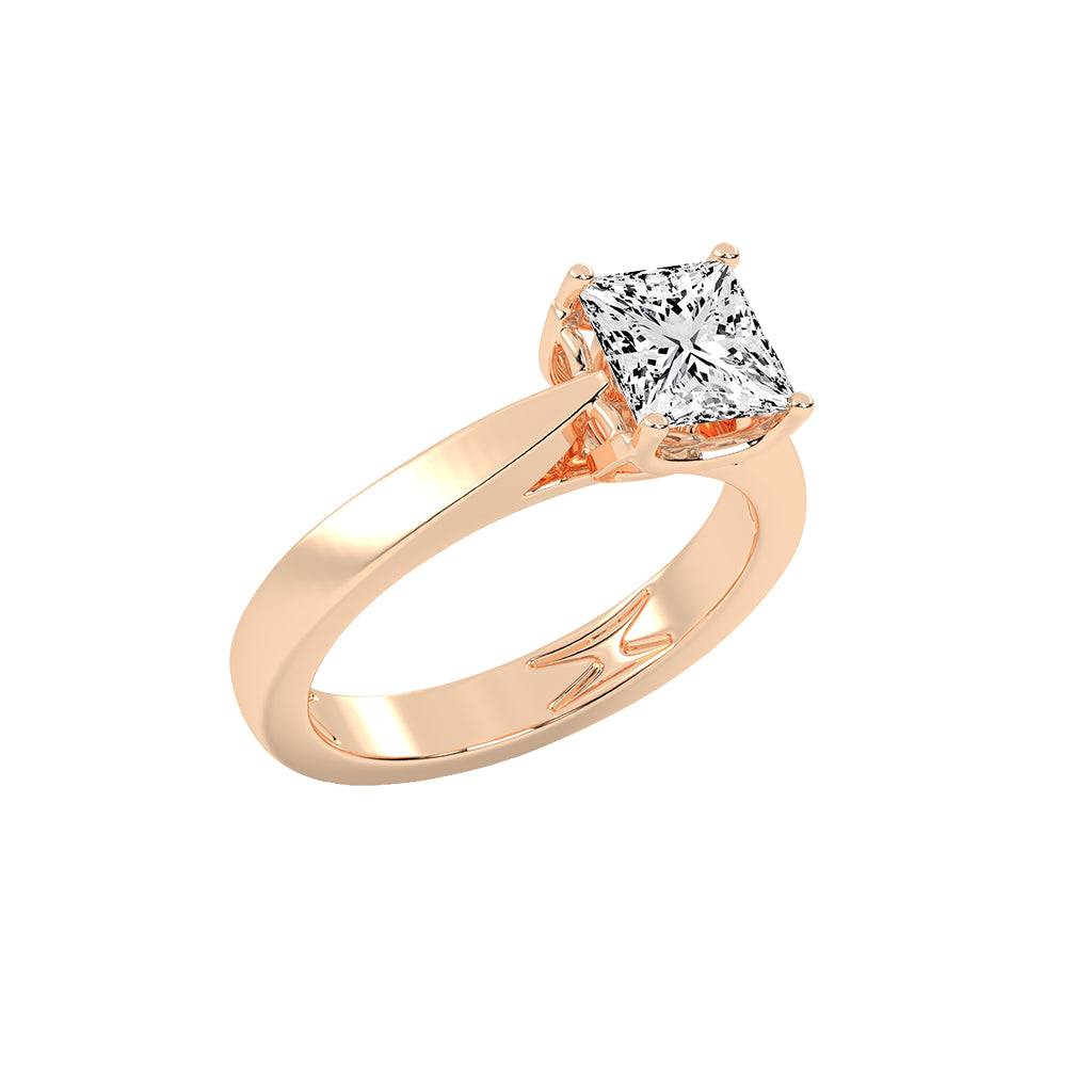 Soloneva Princess cut solitaire lab diamond ring