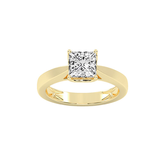 Soloneva Princess cut solitaire lab diamond ring