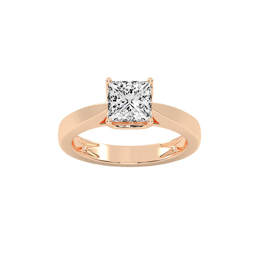 Soloneva Princess cut solitaire lab diamond ring