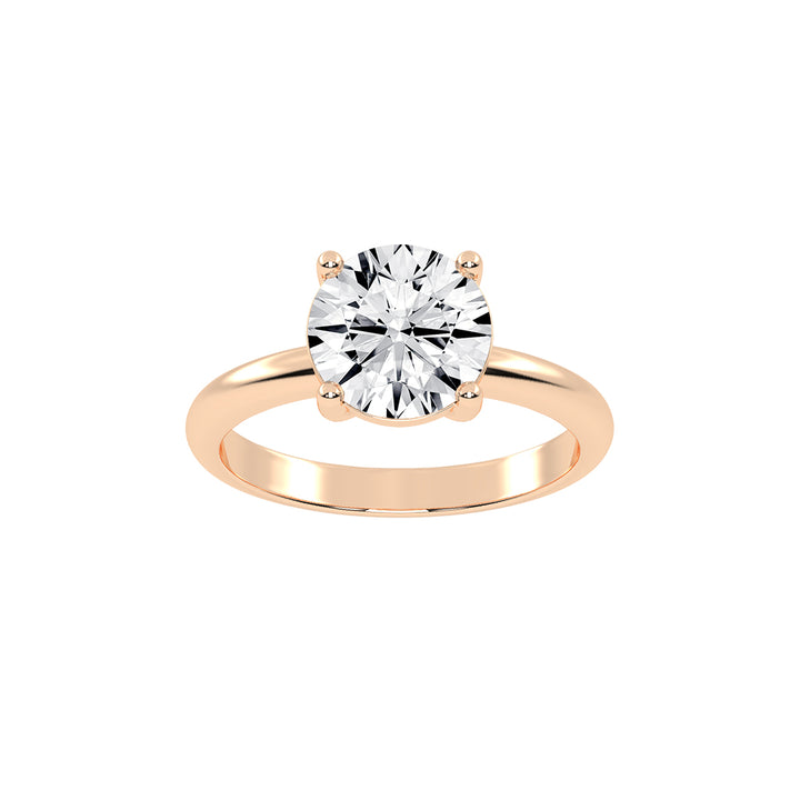 Solistra four prong round cut solitaire lab diamond ring
