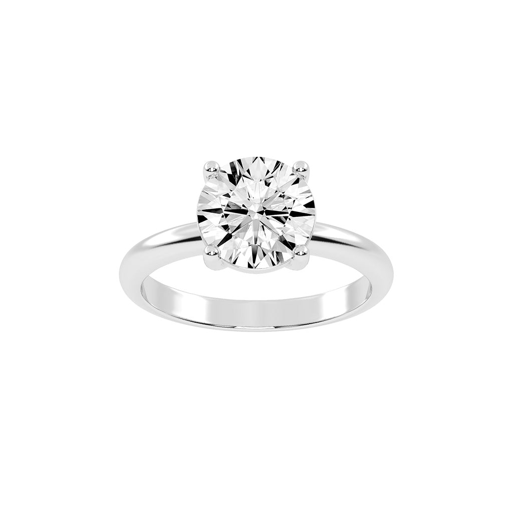 Solistra four prong round cut solitaire lab diamond ring