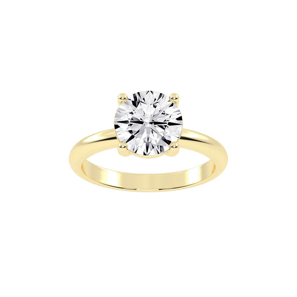 Solistra four prong round cut solitaire lab diamond ring