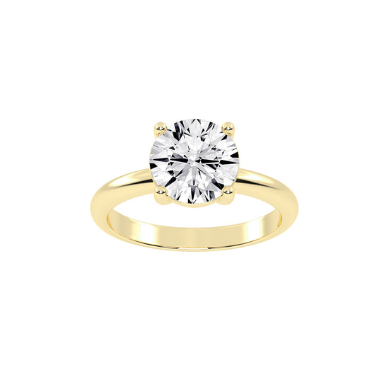 Solistra four prong round cut solitaire lab diamond ring