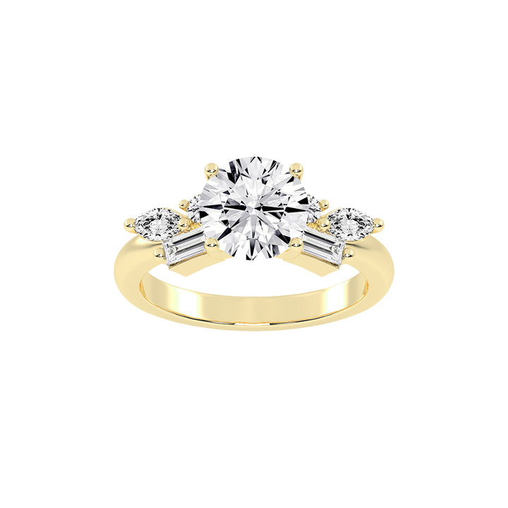 Aurealis round cut side stone lab diamond ring